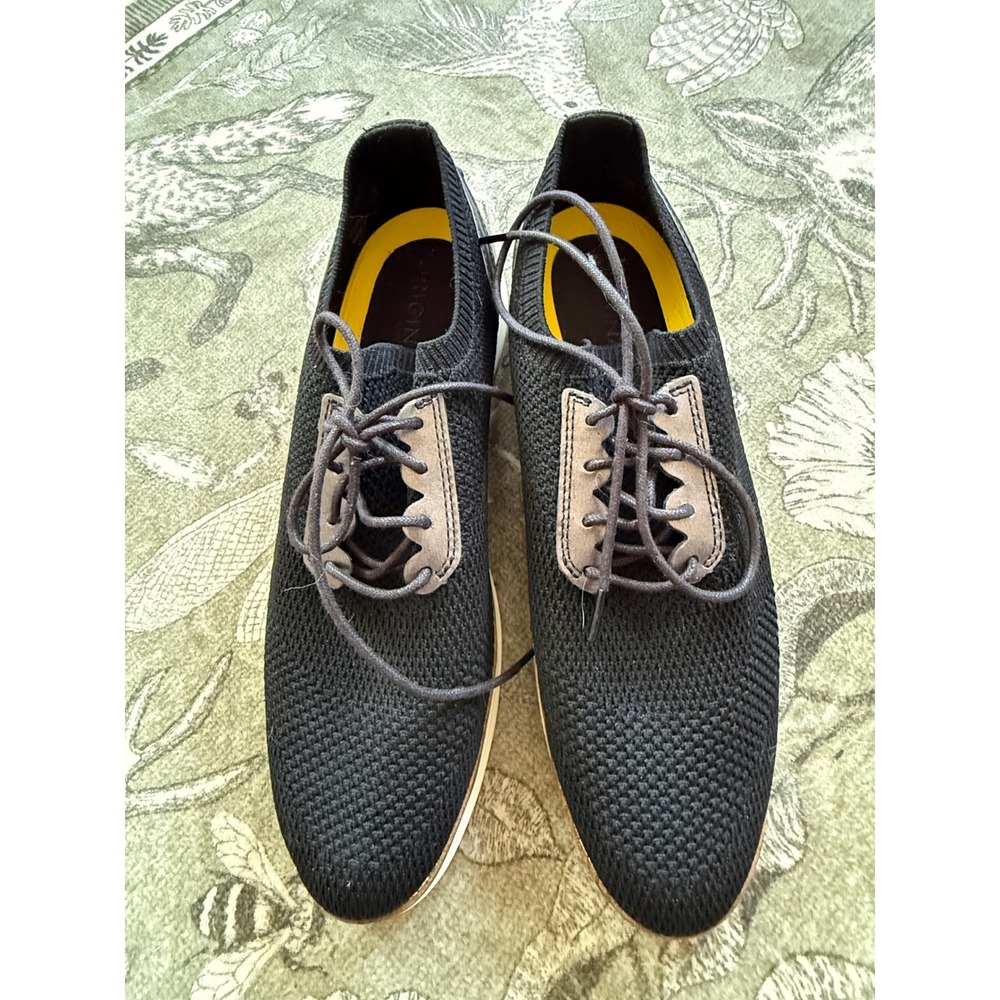Cole Haan Grand.OS Meridian Oxford Black Knit Croc Leather Shoes  Mens 9 Preppy